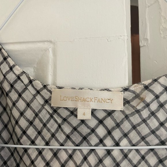 LOVESHACKFANCY Coralie Dress - Charcoal; Size 4 - Picture 3 of 5